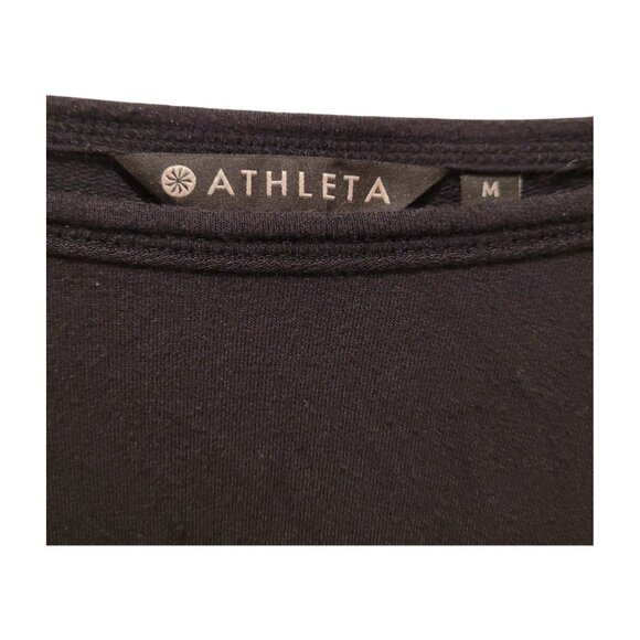 Athleta Black Modal Raw Edge Long Sleeve Tee Med Medium - Picture 5 of 7